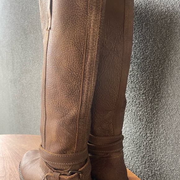 Roots Leather Riding Boots, Tan Knee High Boots, Vintage Shoes, Made in Canada - Picture 9 of 15